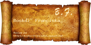 Boskó Franciska névjegykártya